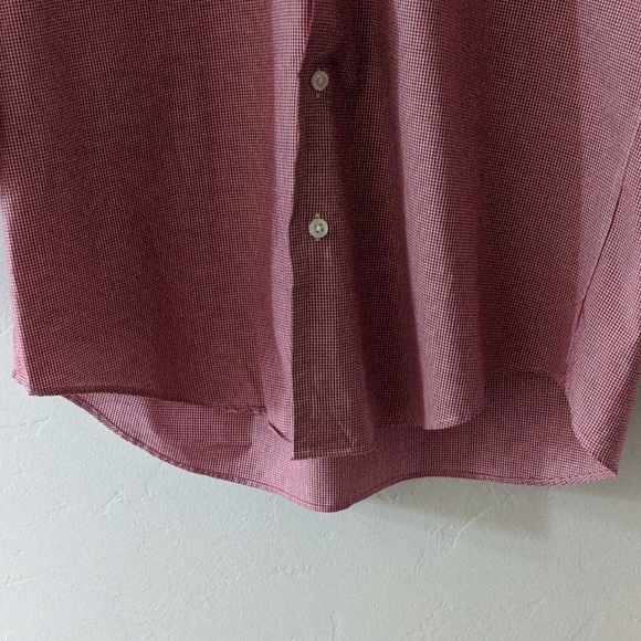 NAUTICA I Red Cotton Mini-Check Button-Down Dress Shirt, 15.5-32/33 - Picture 8 of 12
